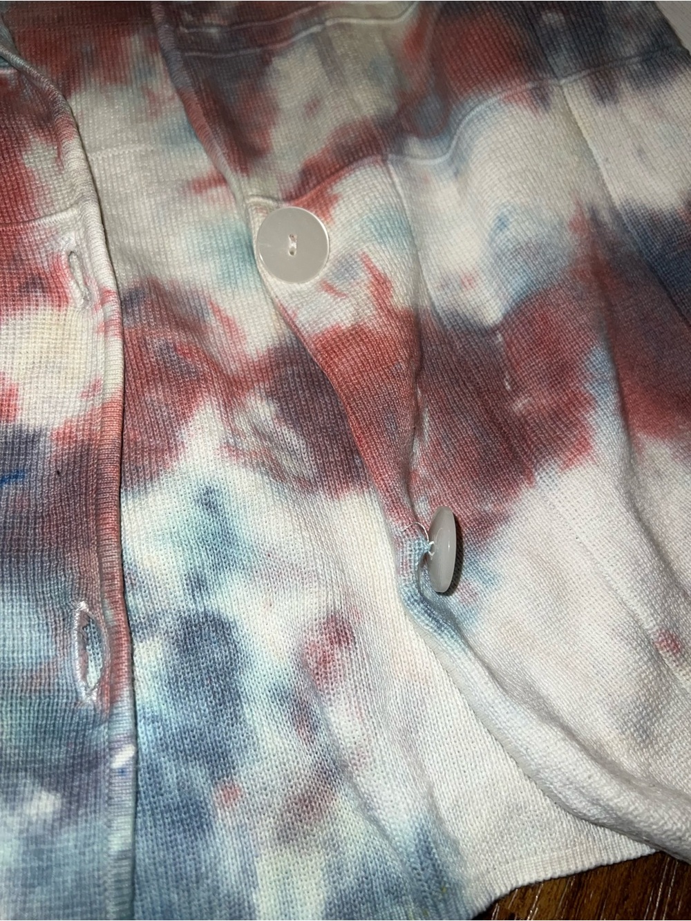 Christopher & Banks White Earthy Tie Dye Boho Hippie Button Up Jacket Size M - Picture 10 of 12